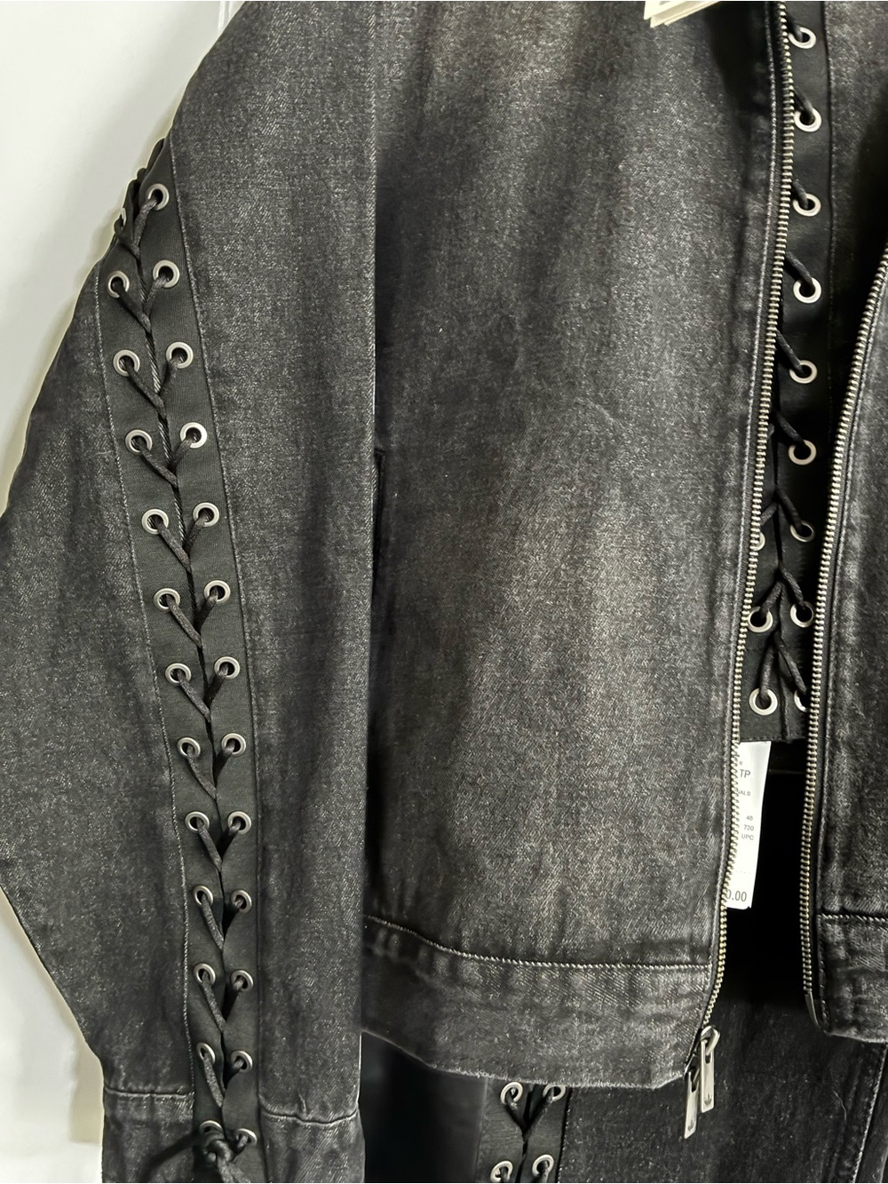 Adidas Black Lace-Up Track Jacket with Three Stripes - Picture 2 of 5